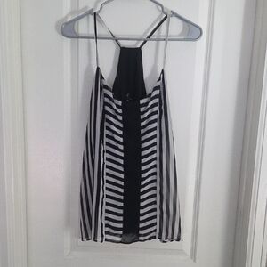 New York & Company Monochrome Striped Top